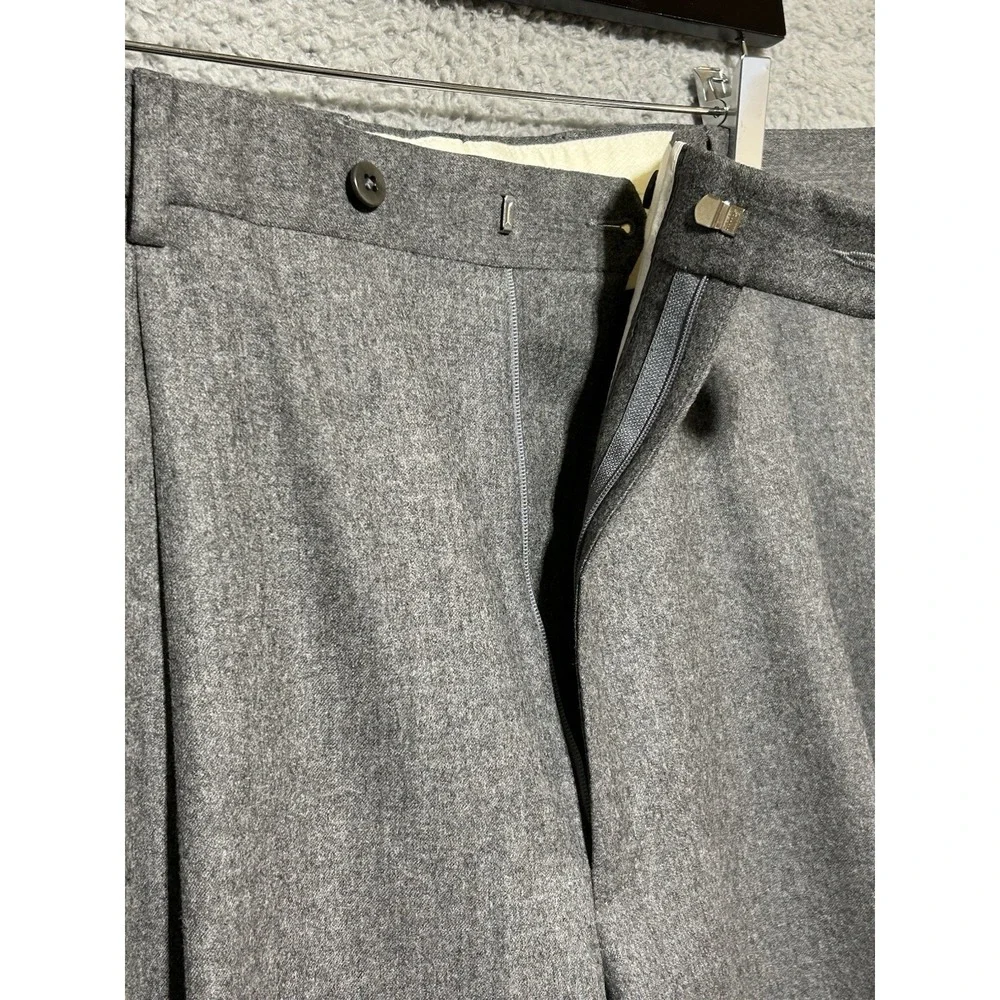 ERMENEGILDO ZEGNA Trousers Mens 40R 100% Wool Raw Hem Pleated‎ Dress Pants Italy